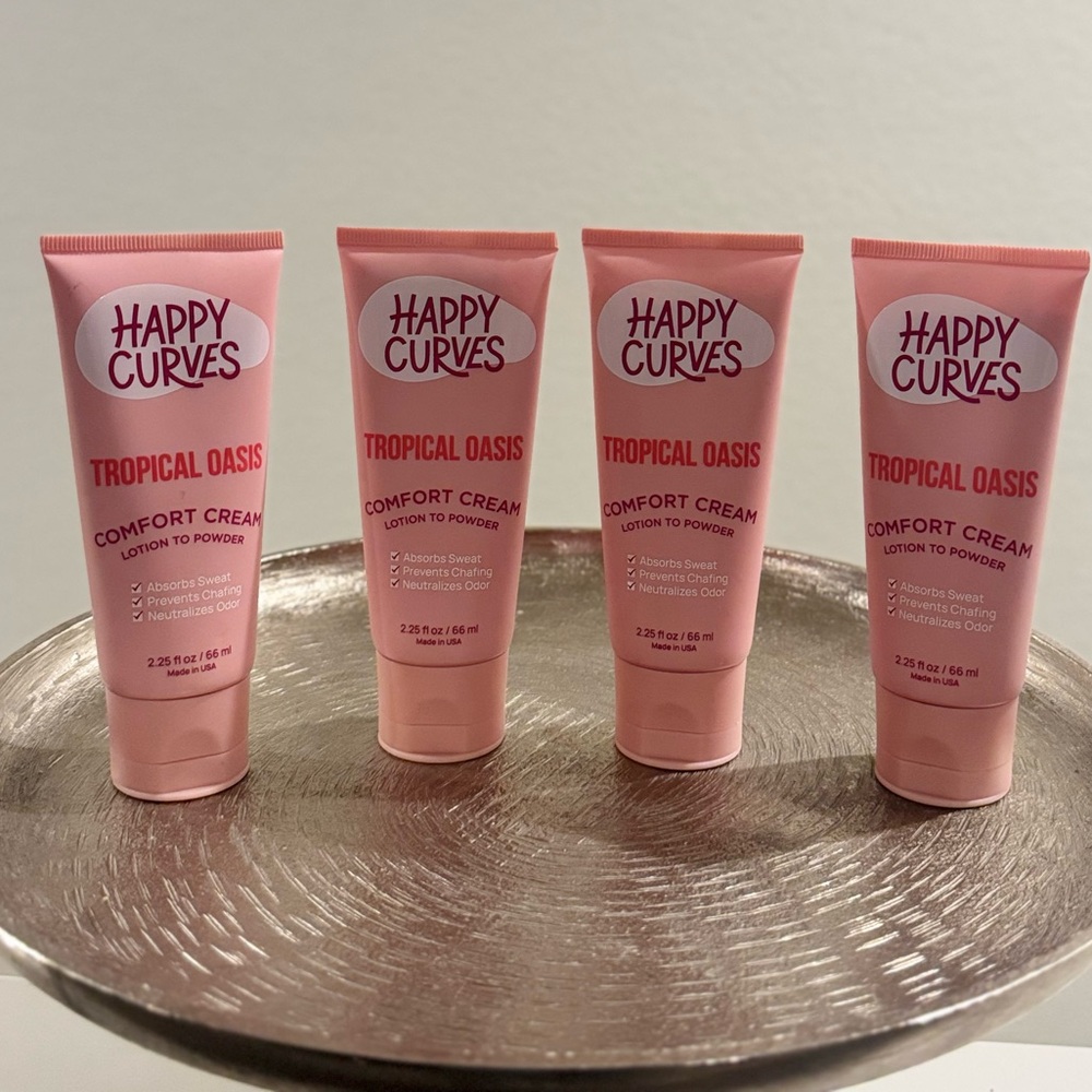 BUNDLE OF 4 Happy Curves Comfort Cream Aluminum-Free Whole-Body Deodorant.